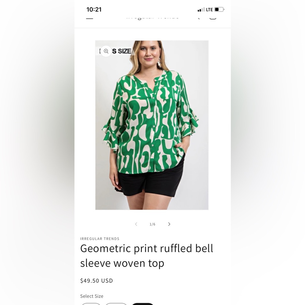 Gigio Plus size ruffle sleeve blouse. Worn‎ a few times. Retail 49.50